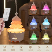 Remote-controlled Christmas tree aromatherapy diffuser with colorful LED lighting and humidification features