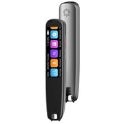 Portable digital language translator device with colorful touchscreen and metallic body