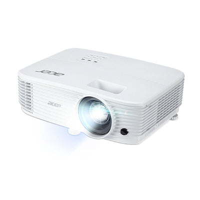 White Acer P1157i high brightness DLP projector with lens light on and ventilation grill