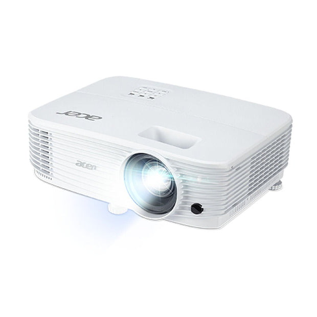 White Acer P1157i high brightness DLP projector with lens light on and ventilation grill