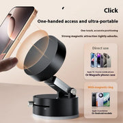 Black foldable magnetic car phone holder compatible with iPhone 12-16 and Android phones