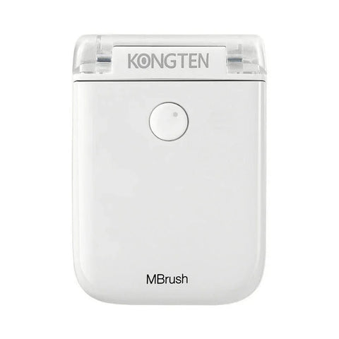 White Kongten MBrush portable color printer with single button and transparent top cover