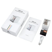 Kongten MBrush portable mobile color printer with packaging, manual, ink cartridge, and USB cable on white background