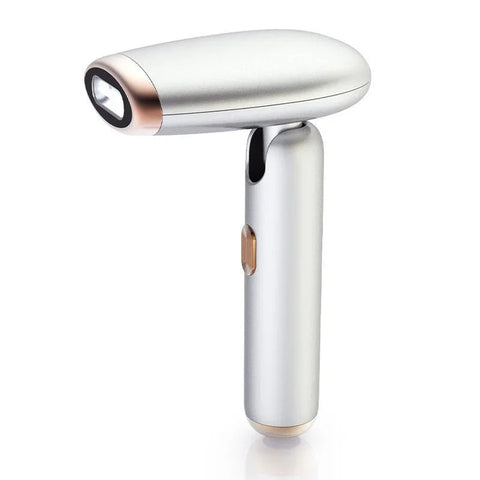 compact foldable laser hair removal device in white and rose gold with handheld design