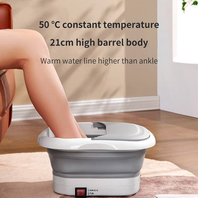 Electric foot bath with 21cm high barrel warming feet at 50°C constant temperature