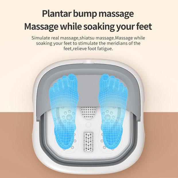 Foot spa bath massager with plantar bump massage and shiatsu features for foot fatigue relief