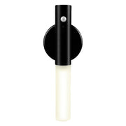 Modern black wall lamp with motion sensor and vertical white light tube