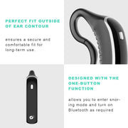 Smart anti-snoring device with ergonomic ear-hook design and one-button Bluetooth function