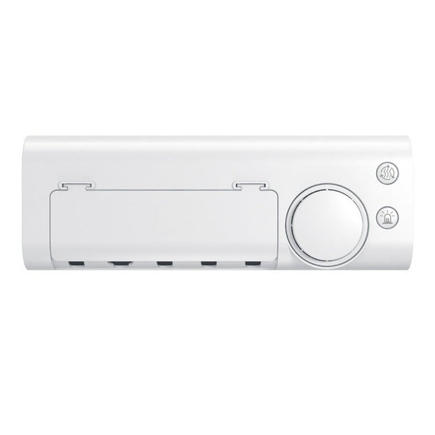 White UV toothbrush sterilizer with digital control dial and indicator buttons