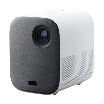 Xiaomi Mi Smart Projector 2 white compact home cinema projector with gray fabric front