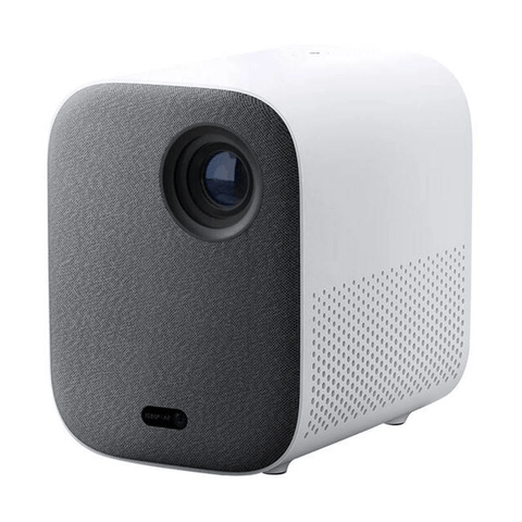 Xiaomi Mi Smart Projector 2 white compact home cinema projector with gray fabric front